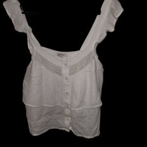 American Eagle White Crop Top Size Medium